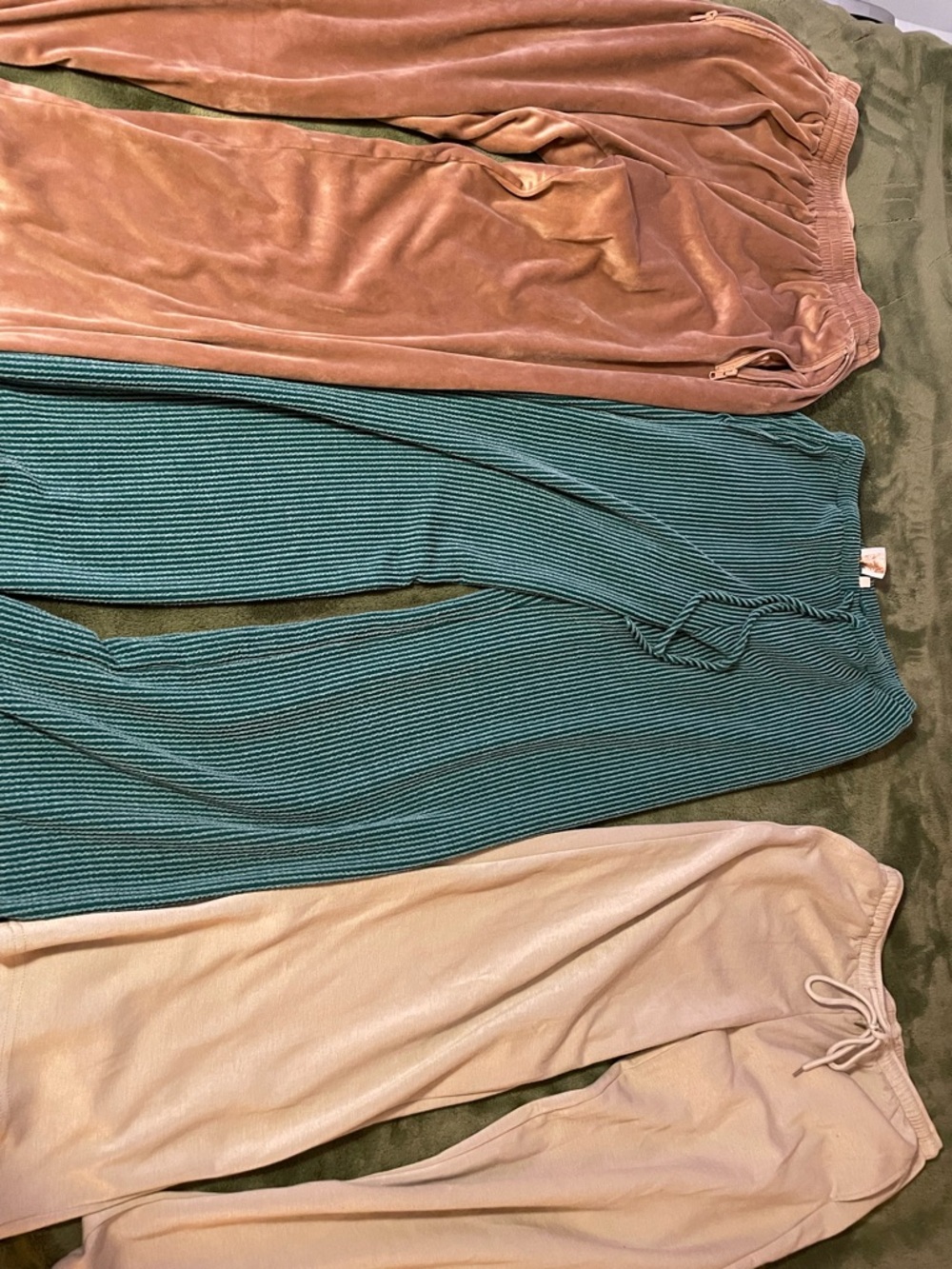 Three Casual Lounge Pants Bundle - Teal, Rust, Cream